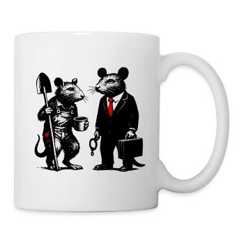Rat ouvrier et rat de bureau - Mug blanc - blanc - Droite