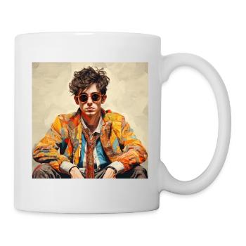 Colorful Artist Portrait Retro Chic - Mug - white - Right
