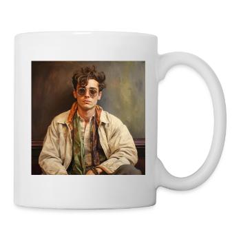 Portrait Retro Chic mit Sonnenbrille - Tasse - Weiß - Rechts