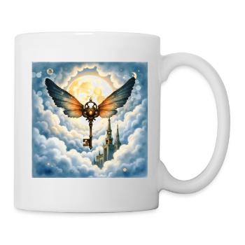 Winged Key in Night Sky - Mug - white - Right