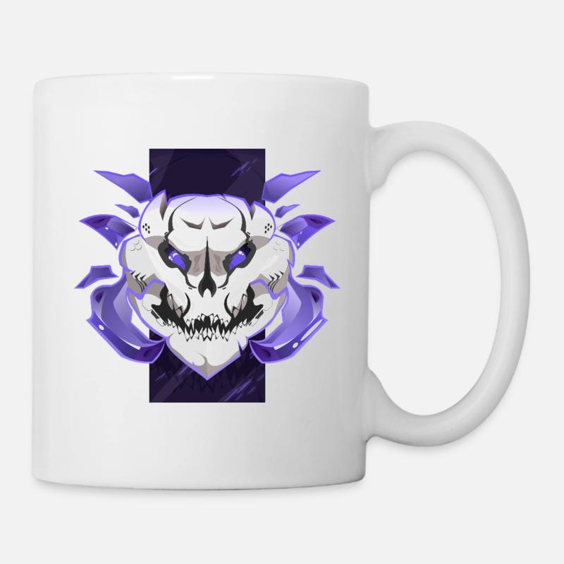 Cyber Skull – Neon Lila Design - Tasse - Weiß