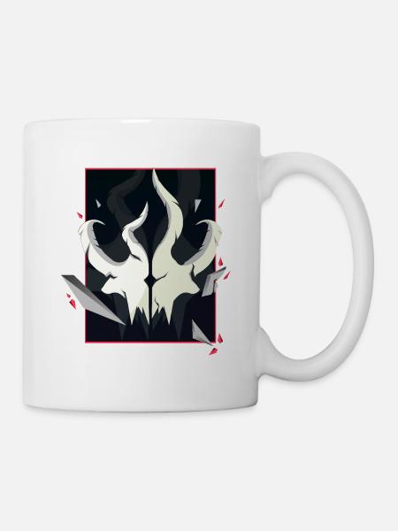 Horned Skull – Red Accent Edition - Mug - white