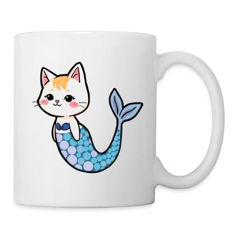 Chat comme sirène - Mug blanc - blanc - Droite