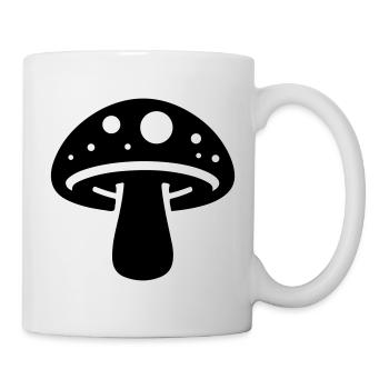 Icône de champignon - Mug blanc - blanc - Droite