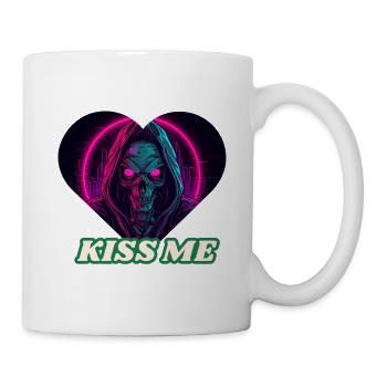 Küss mich Neon-Skelett - Tasse - Weiß - Rechts