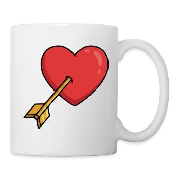Flèche d’amour du cœur - Mug blanc - blanc - Droite