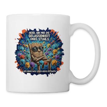 Chaise sereine dessin animé dire - Mug blanc - blanc - Droite