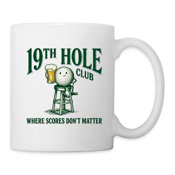 19th Hole Club – Golf & Bier Design - Tasse - Weiß - Rechts