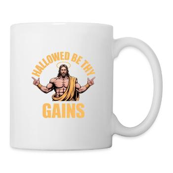 Sanctifiés soient tes gains - Funny Jesus Gym Meme - Mug blanc - blanc - Droite