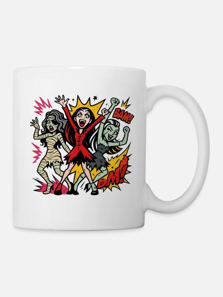 Comic-Horror Monstertanz - Tasse - Weiß