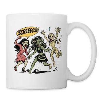 Zombie-Trio im Screaming-Comicstil - Tasse - Weiß - Rechts