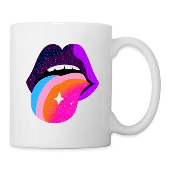 Kosmischer Regenbogen Zungenlippen - Tasse - Weiß - Rechts