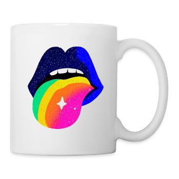 Rainbow Tongue Pop Art Lips - Mug - white - Right
