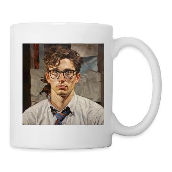 Lunettes portrait géométriques - Mug blanc - blanc - Droite