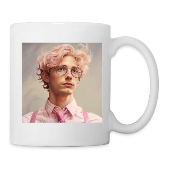 Pastellheld Portrait mit Brille - Tasse - Weiß - Rechts