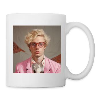 Chemise à fleurs veste rose de style blond - Mug blanc - blanc - Droite