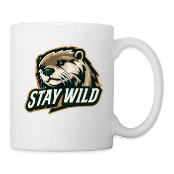 Stay Wild – Otter Design | Natur & Abenteuer Motiv - Tasse - Weiß - Rechts