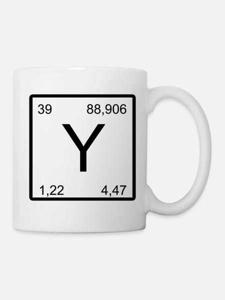 Yttrium Symbolik im Minimal-Layout - Tasse - Weiß
