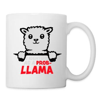 I Identify As A Probllama Cool Lama Problem Spruch - Mug - white - Right