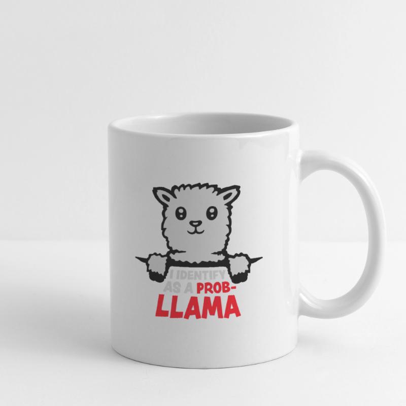 I Identify As A Probllama Cool Lama Problem Spruch Mug