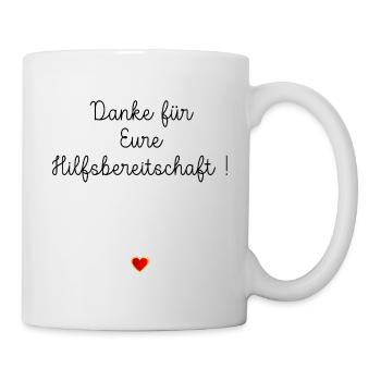 Herz Danke Hilfsbereitschaft - Tasse - Weiß - Rechts