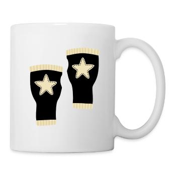 Star Fingerlose Handschuhe Design - Tasse - Weiß - Rechts