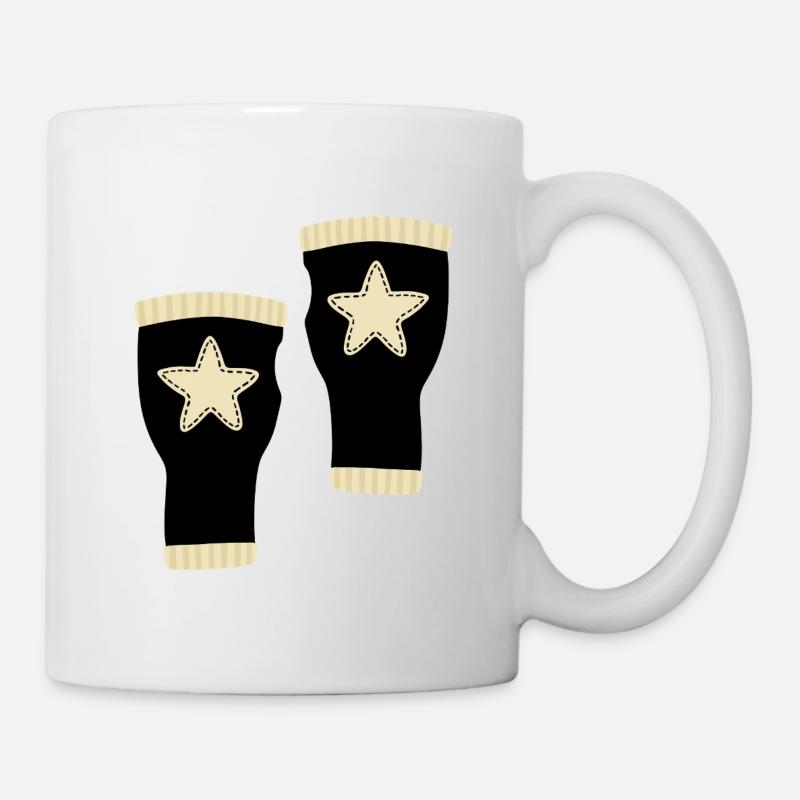 Star Fingerlose Handschuhe Design - Tasse - Weiß