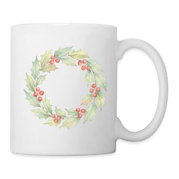 Holly Wreath - Mug - white - Right