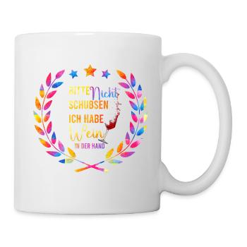 Wine in your hand – please don't push - Mug - white - Right