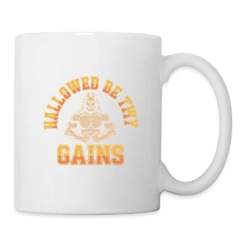 Sanctifiés soient tes gains - Funny Jesus Gym Meme - Mug blanc - blanc - Droite