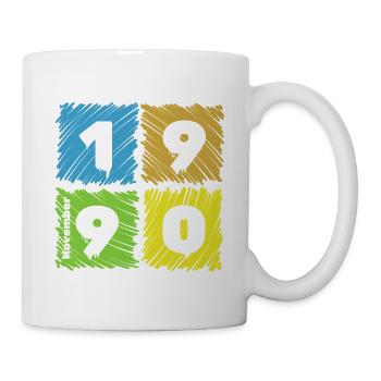 35. Écussons Geburtstag Farbige depuis 11/1990 - Mug blanc - blanc - Droite