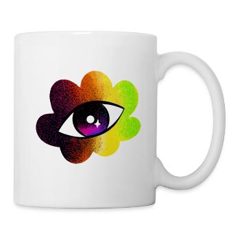 Regenbogenauge Blume Psychedelische Kunst - Tasse - Weiß - Rechts