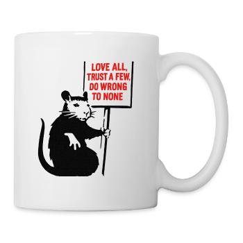 Rat with Shield: Love All Trust Few - Mug - white - Right