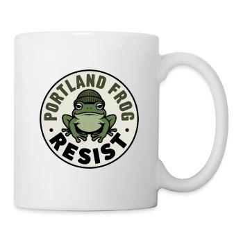 Portland Resistance Frog - T-Shirt de protestation États-Unis - Mug blanc - blanc - Droite