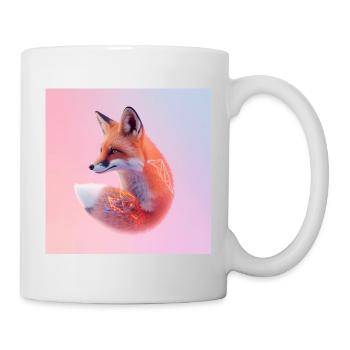 Pastell geometrischer Neon-Fuchs - Tasse - Weiß - Rechts