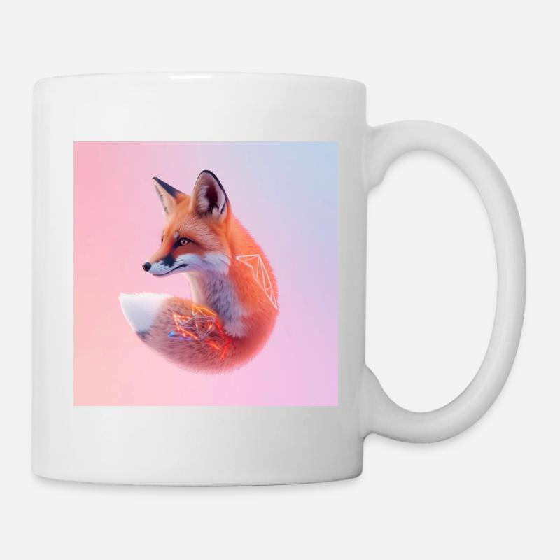 Renard néon géométrique pastel - Mug blanc - blanc