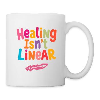 Heilung ist nicht linear Positives Shirt - Tasse - Weiß - Rechts