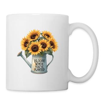 Bloom Where You’re Planted Sunflower Design - Mug - white - Right