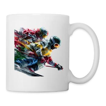 Colorful skiers on the slopes - Mug - white - Right