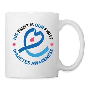 Son combat est notre combat - Sensibilisation au diabète - Mug blanc - blanc - Droite