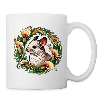 Chinchilla en cercle floral - Mug blanc - blanc - Droite