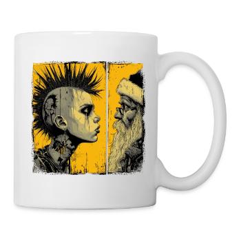 Punk meets Santa Claus - Mug - white - Right