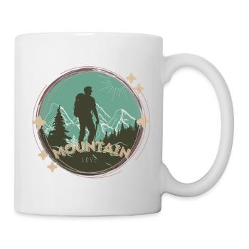 Mountain Love – Wanderer & Berge Motiv - Tasse - Weiß - Rechts