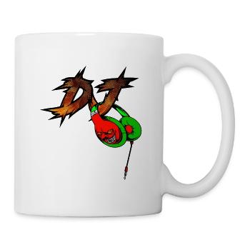 Neon Devil with Headphones DJ - Mug - white - Right