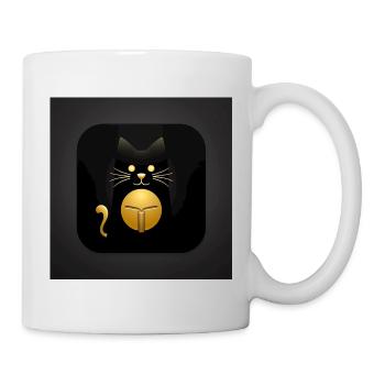 Chat noir avec un design élégant doré - Mug blanc - blanc - Droite