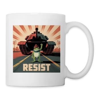 Portland Resistance Frog - T-Shirt de protestation États-Unis - Mug blanc - blanc - Droite