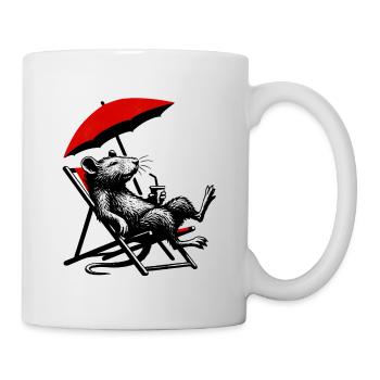 Rat on the beach with cocktail - Mug - white - Right