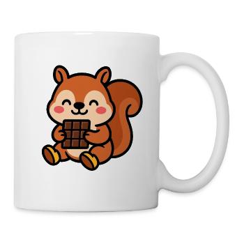 Squirrel with chocolate bar - Mug - white - Right