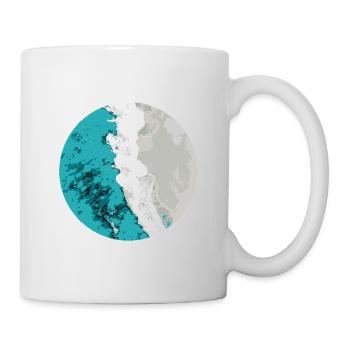 Split Earth Teal Moon - Mug - white - Right