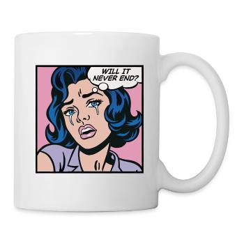 Will it never end? Pop art girl - Mug - white - Right